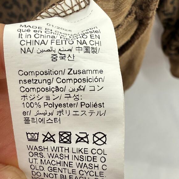 Dazy Leopard Print Sweatshirt Med Womens 1/4 Zip Pullover Casual Cozy Fall Top - Picture 3 of 4